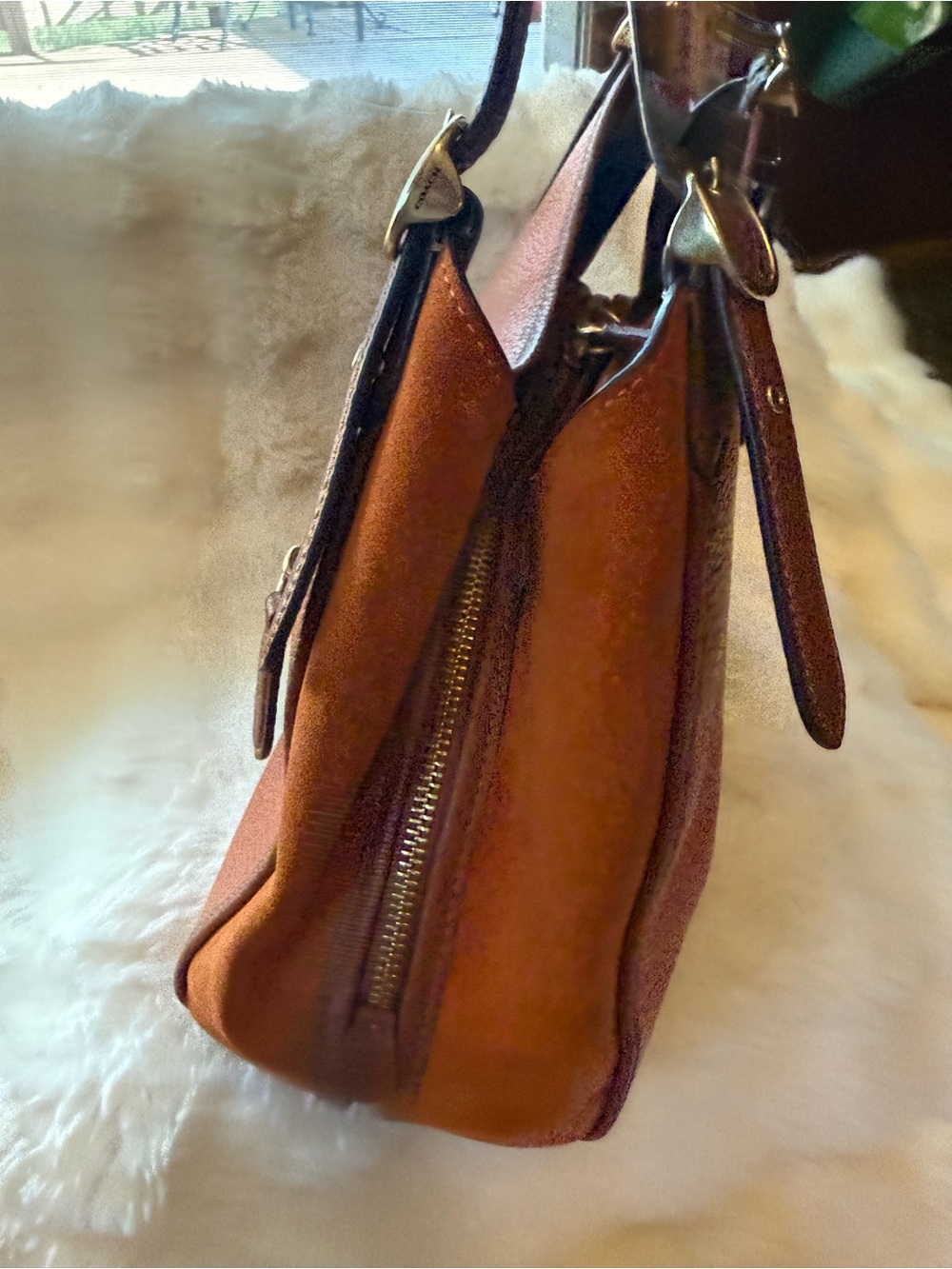 Coach Lori Bag Pebbled Leather Shoulder Bag in Cognac & Saddle Brown - Canyon - Picture 9 of 16